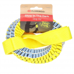 Flamingo Glow Tug Rope Ring - traukimo žaislas su pintu žiedu &scaron;unims, &scaron;viečia tamsoje, geltonas