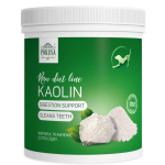 Pokusa RawDietLine Kaolin - natūralus kaolino molis &scaron;unims ir katėms, palaikantis viduriavimo, apsinuodijimo ir dantų valymo atvejais.