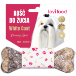 Lovi Food White Coat kramtomasis kaulas - Kramtomasis kaulas baltiems &scaron;unims, su menke