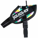 Julius - K9 IDC Powerharness Retro - &scaron;uns pakinktai su at&scaron;vaitais, spalvotų trikampių ra&scaron;tas