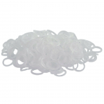 Paw Marks nelatekso permatomos gumytės 7,9 mm - profesionalios, patvarios, nelatekso plaukų gumytės, permatomos, 1000 vnt., vidutinio storio