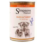 Simpsons Premium antienos ir kalakutienos tro&scaron;kinys - &scaron;lapias &scaron;unų maistas, antiena, kalakutiena ir daržovės, be grūdų