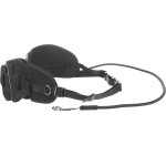 Flamingo Janko bėgimo pavadėlis - laisvų rankų pavadėlis, elastingas laidas ir juosmens diržas su ki&scaron;ene, bėgimui su &scaron;unimi, juodas