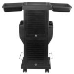 Gabbiano 100C - grožio salono spintelė, užrakinama, ant ratukų, 38x39x87, su padėklais, 15 skyrių