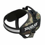 Julius - K9 IDC Powerharness Camouflage - auk&scaron;tos kokybės &scaron;unų petne&scaron;os kamufliažinės/khaki spalvos