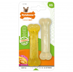 Nylabone vidutinio kramtymo dvigubas paketas XS - kramtukai mažiems &scaron;unims, su vi&scaron;tienos skoniu