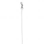 Show Tech nailoninis pavadėlis su sidabriniu kabliuku 0.5x84cm - profesionalus &scaron;unų pavadėlis, baltas su sidabriniu kabliuku