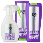 K9 Coat Set - priežiūros rinkinys &scaron;viesios spalvos &scaron;unų ir kačių kailiui, pary&scaron;kinantis spalvą