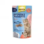 Skanėstai katėms | GimCat Nutri Pockets su žuvimi ir la&scaron;i&scaron;a, 60 g