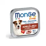 &Scaron;lapias maistas &scaron;unims | Monge Fruit pa&scaron;tetas su ėriena ir obuoliais, 100 g