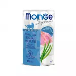 &Scaron;lapias maistas sterilizuotoms katėms | Monge Supreme Sterilised su tunu, barzdotąja ir &scaron;paraginėmis pupelėmis, 80 g