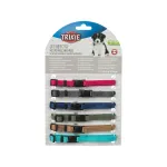 Antkaklis &scaron;unims | Trixie Junior antkaklių rinkinys &scaron;uniukams, S&ndash;M, 17&ndash;25 cm / 10 mm, 6 vnt., fuksijos, grafito, indigo ir kt. spalvų