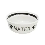 Dubenėlis | Trixie keraminis dubenėlis su užra&scaron;u &bdquo;Water&ldquo;, 0,6 l, &oslash; 15 cm, baltas / juodas