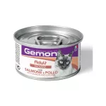 &Scaron;lapias maistas katėms | Gemon Mousse Adult su la&scaron;i&scaron;a ir vi&scaron;tiena, 85 g