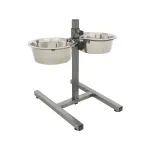 Stovas su dubenėliais | Trixie stovas su dubenėliais Dog Bar, reguliuojamo auk&scaron;čio, nerūdijantis plienas/metalas, 2 &times; 1,8 l, &oslash; 21 cm