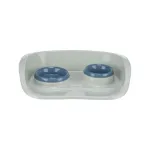 Dubenėlis | Trixie dubenėlių rinkinys su padėklu, plastikas, 0,25 l / &oslash; 9 cm ir 0,3 l / &oslash; 11 cm, 46 &times; 11 &times; 30 cm, pilkas