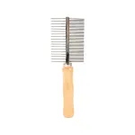 &Scaron;ukos gyvūnams | Trixie dvipusės &scaron;ukos, vidutiniai / reti dantys, medis ir metalas, 17 cm