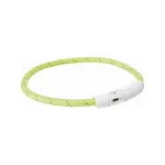 Antkaklis gyvūnams | Trixie USB LED &scaron;viečiantis antkaklis, TPU/nailonas, M&ndash;L, 45 cm / 7 mm, žalias