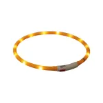 Antkaklis gyvūnams | Trixie Flash &scaron;viečiantis LED antkaklis su USB, silikoninis, XS&ndash;XL, 70 cm / &oslash; 10 mm, oranžinis