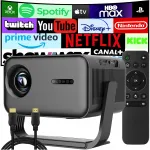 BLOW MaxView pasukamas LED projektorius su garsiakalbiu, &bdquo;Android Smart TV&ldquo;, &bdquo;Wi-Fi&ldquo;, Full HD ir HDMI