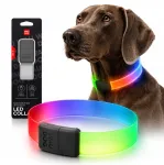 &Scaron;viečiantis &scaron;uns antkaklis WAUDOG LED RGB, reguliuojamas, iki 60 cm