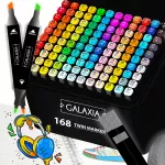 GALAXIA 168 alkoholinių žymeklių rinkinys, dvipusiai, su dėklu