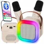 &bdquo;Xtech&ldquo; ne&scaron;iojamasis &bdquo;Bluetooth&ldquo; RGB karaokės rinkinys su 2 mikrofonais, USB, SD ir 3,5 mm jungtimi