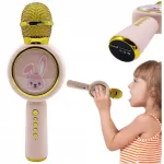 Belaidis karaoke mikrofonas vaikams &bdquo;Sweet Bunny&ldquo; su &bdquo;Bluetooth&ldquo; garsiakalbiu