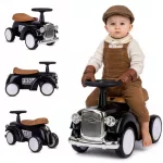 &bdquo;Sun Baby&ldquo; retro stiliaus juodas vaiki&scaron;kas paspirtukas-automobilis