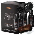 ADBL Leather Kit &ndash; odinių apmu&scaron;alų valymo ir priežiūros rinkinys su valikliu, kondicionieriumi ir &scaron;epetėliu