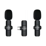BLOW belaidis prisegamas kondensatorinis mikrofonas, 2 mikrofonai su imtuvu, USB-C