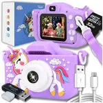 Vaiki&scaron;kas skaitmeninis fotoaparatas &bdquo;ZeeTech&ldquo; su vienaragiu, 40 Mpx, žaidimai, 32 GB kortelė