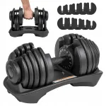 REBEL Active RBA-2303 reguliuojamas ketaus hantelis su gumine rankena, 2,5&ndash;24 kg