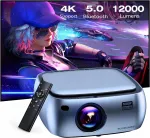 &bdquo;SUREWHEEL K10&ldquo; LED projektorius su &bdquo;Wi-Fi&ldquo;, &bdquo;Full HD&ldquo; rai&scaron;ka, 4K palaikymu, iki 220 colių vaizdu
