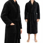 Vyri&scaron;kas chalatas &bdquo;Karisto&ldquo;, &scaron;iltas, ilgas, mink&scaron;tas, eleganti&scaron;kas, universalus, 300 g/m&sup2;