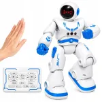 &Scaron;okantis nuotoliniu būdu valdomas robotas, valdymas gestais ir pulteliu, programavimas, LED