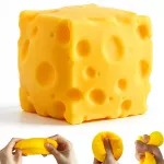 XXL antistresinis gniuždukas &ndash; didelis sūris, 10 cm, squishy žaislas