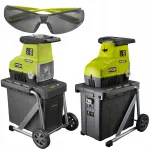 RYOBI tylus &scaron;akų smulkintuvas 3000 W + RYOBI tamsinti apsauginiai akiniai dovanų