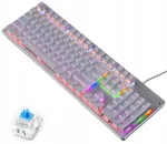 Balta mechaninė žaidimų klaviatūra &bdquo;Yindiao CLASSIC&ldquo;, RGB LED, &bdquo;Outemu Blue&ldquo; jungikliai