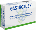 GASTROTUSS Kramtomosios tabletės nuo gastroezofaginio refliukso, 24 vnt.
