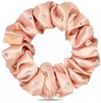 CRYSTALLOVE &scaron;ilkinė plaukų gumelė su kristalais Rose Gold, 1 vnt.