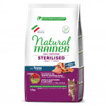 NATURAL TRAINER CAT ADULT STERILIZED ADULT WITH TROUT 1.5 KG - pilnavertis maistas sterilizuotiems katinams nuo vienerių metų amžiaus. Puikiai tinka tinginiams katinams arba tiems, kurie gyvena tik patalpose. Padeda mažinti sterilizacijos poveikį svo ...