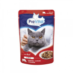 PreVital Fillet For Adult Cat With Beef In Jelly 100g - Konservai katėms, jautienos mėsa želėje
