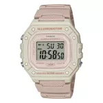 CASIO TIMELESS COLLECTION SPORT ILLUMINATOR WR 50M, ALARM, CHRONOGRAPH - LIGHT PINK - COLORED SERIE W-218HC-4A2VDF