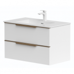 Kame Amber vonios spintelė Balta Matinė / Pilkintas Ąžuolas BUC/8-3DR/D02-GR-AMB