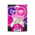 Pedikiūro disko keitimo dildės ant mink&scaron;to pagrindo Staleks Pro M 80 grūdėtumas, baltas (50 gb.) [PDFS-20-80W]
