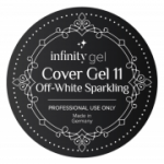 Infinity Cover Gel Off-White Sparkling 11 statybinis gelis 50ml
