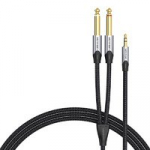Garso kabelis i&scaron; mini jack 3,5 mm į 2x jack 6,35 mm vyri&scaron;ką Vention BARHL 10 m
