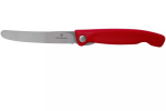 Victorinox raudonas sulankstomas virtuvinis peilis - lygūs a&scaron;menys su užapvalintu galu 6.7801.FB