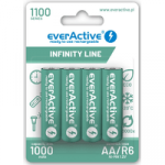 EverActive R6/AA Ni-MH 1100 mAh x 4 pakraunamos baterijos EVHRL6-1100